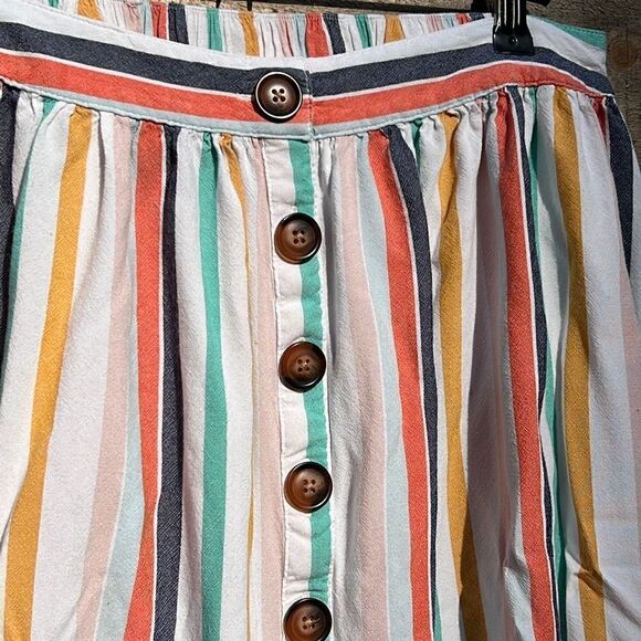 A.N.A. Women's Multicolor Striped Hi-Low Skirt - Picture 2 of 7